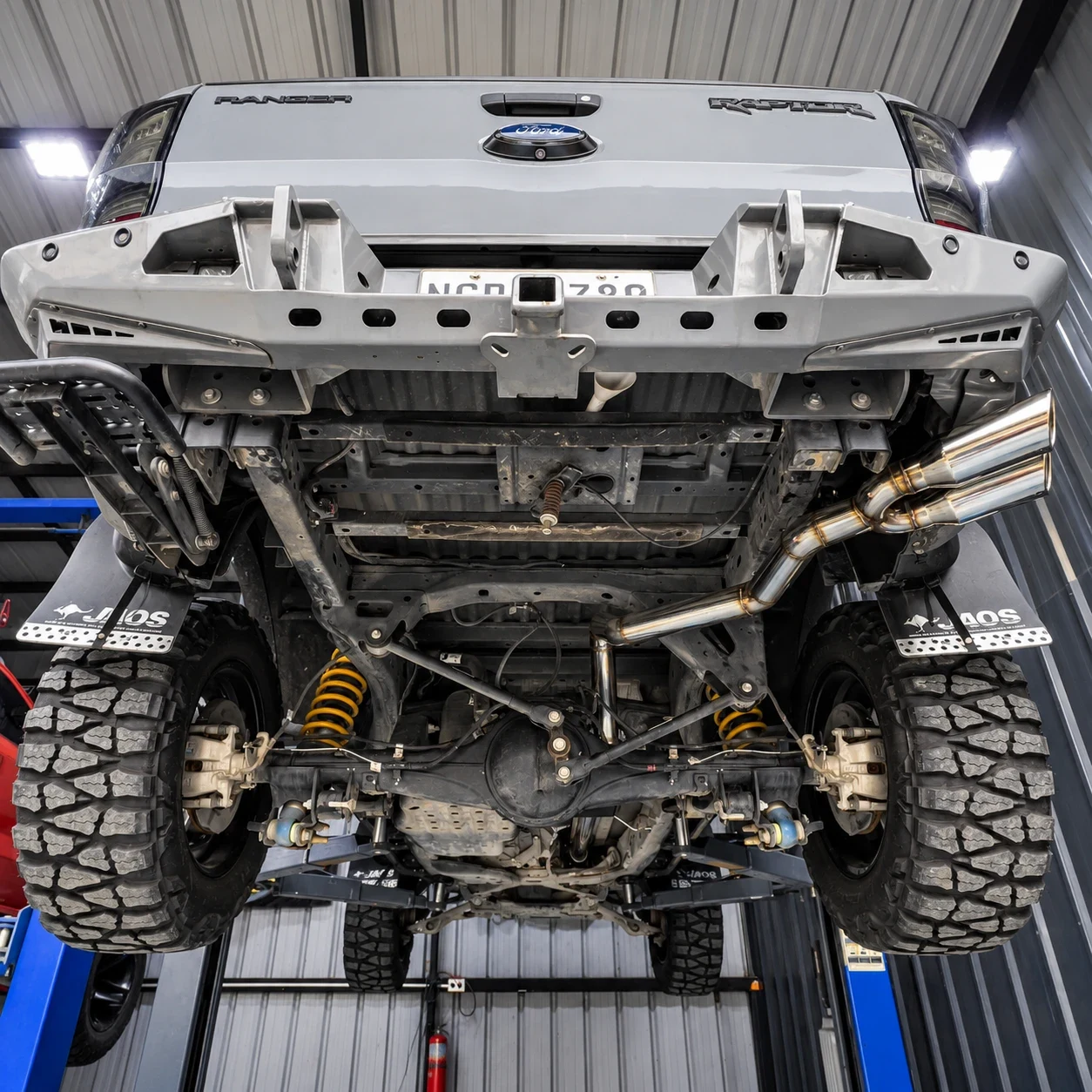 Custom exhaust fabrication for a diesel engine