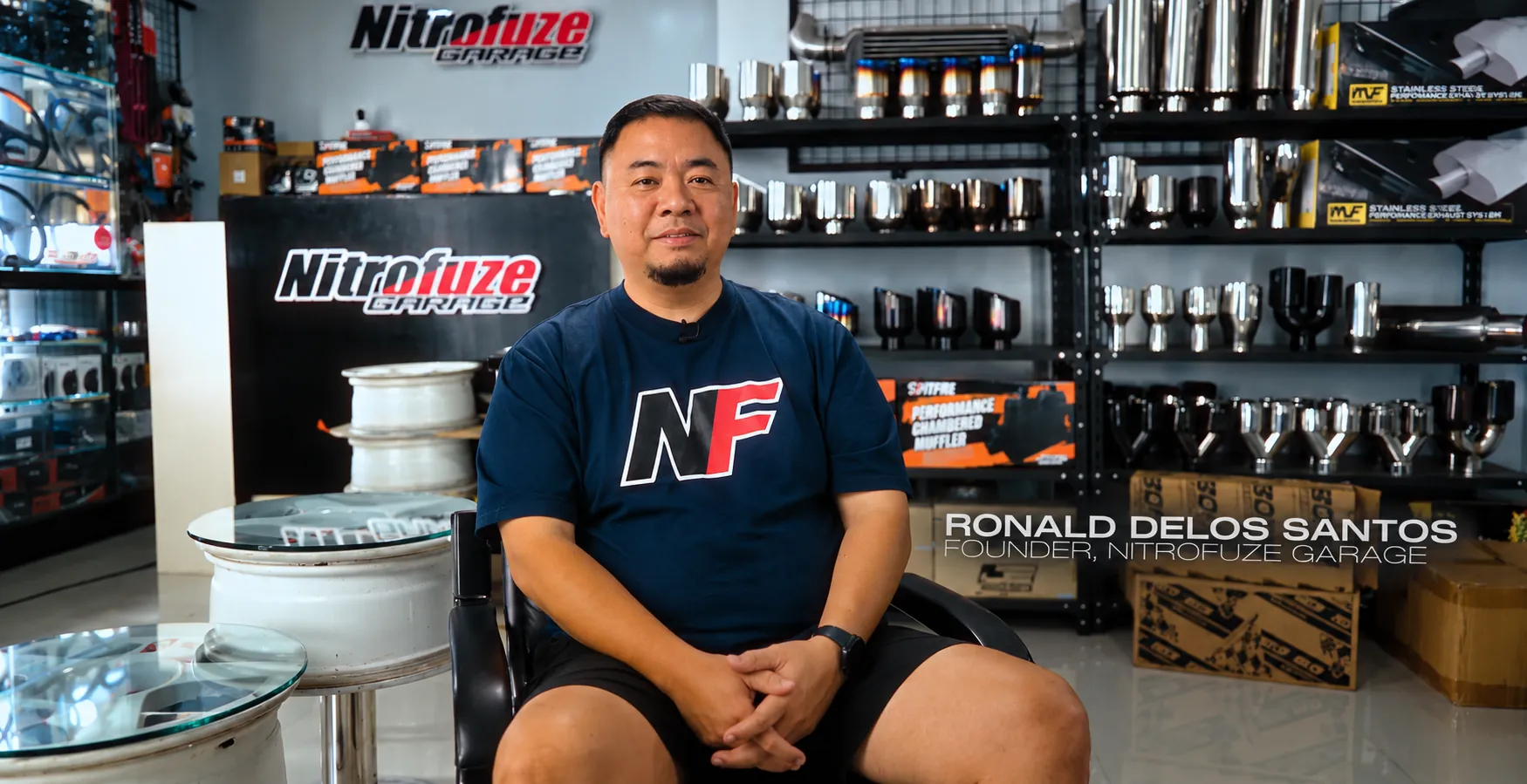 Ronald Delos Santos seated in the Nitrofuze showroom